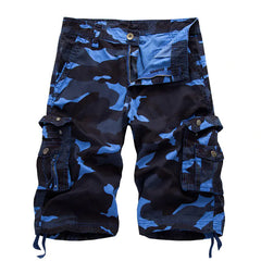 Camo Print Knee-Length Cargo Shorts