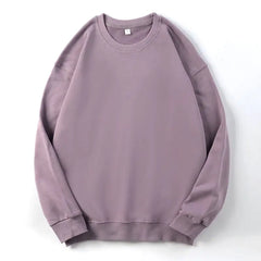 Men's Long-Sleeved Loose Solid Color Terry Sweater