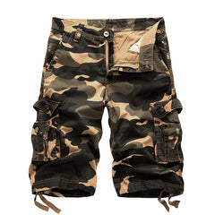 Camo Print Knee-Length Cargo Shorts