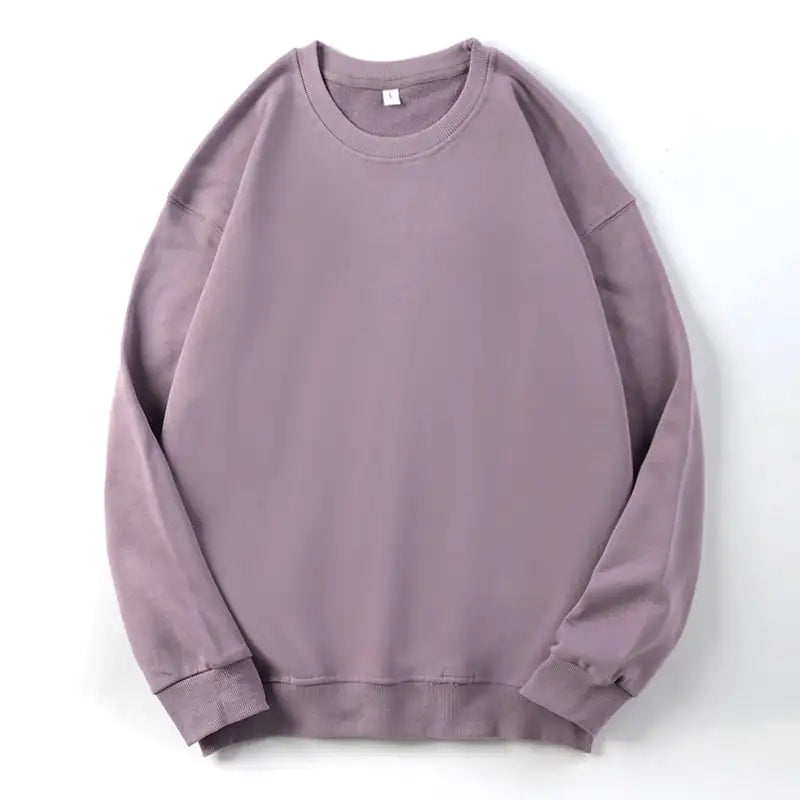 Men's Long-Sleeved Loose Solid Color Terry Sweater